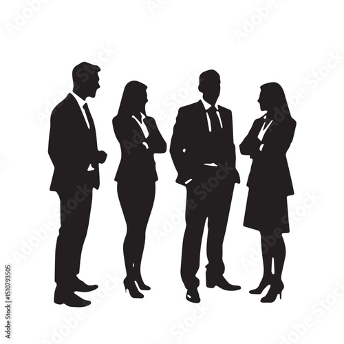 Business people, set of vector silhouettes