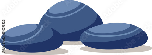 Blue smooth stones vector illustration for spa relaxation and wellness decor 