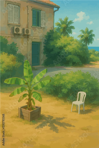 tropical beach hut