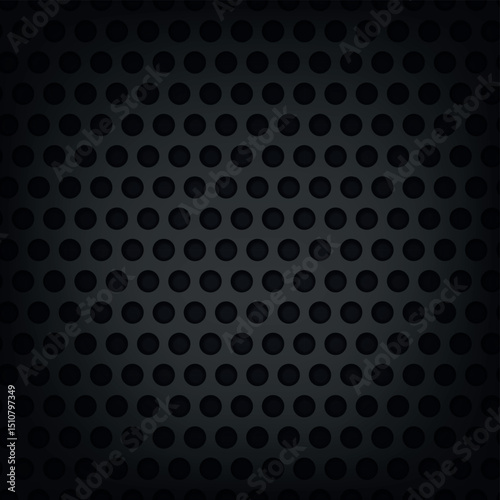 Material perforated metal dark background texture - Vector illustration