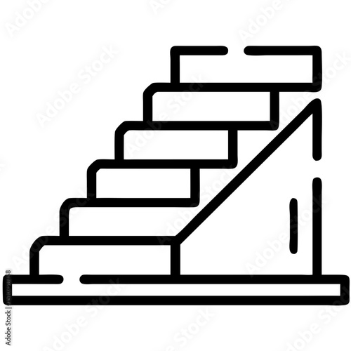 Low polygonal geometric staircase icon in minimalist style  