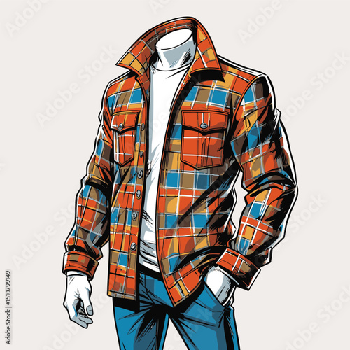 men's jacket vector art for graphic design needs