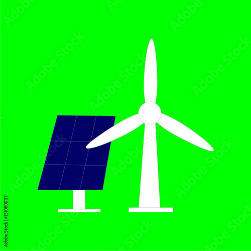 Energy and Sustainability Doodle Vector Illustration with Colorful Outline Icons

