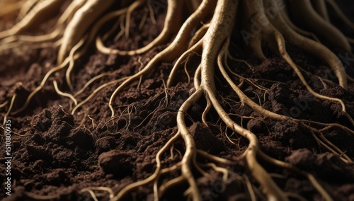 Textura de raíces de un árbol. 