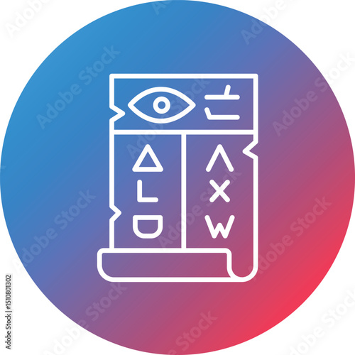Hieroglyph Line Gradient Circle Background Icon