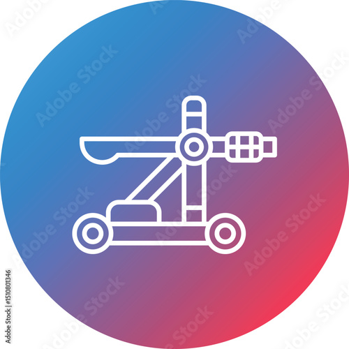 Catapult Line Gradient Circle Background Icon