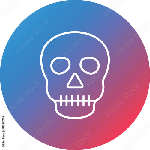 Skull Line Gradient Circle Background Icon