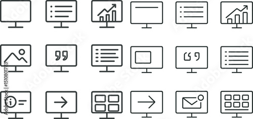 Minimalist computer icons for data visualization and presentation design