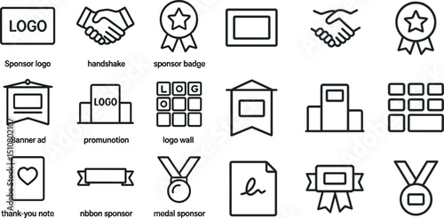 Business sponsor icons collection for promotion and awards design