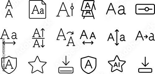 Typography and design elements: icons for text formatting interface