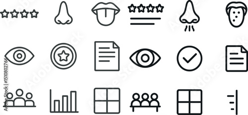 Minimalist icon set for feedback, ratings, and communication design