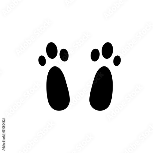 Bunny Feet silhouette vector flat illustration design.
