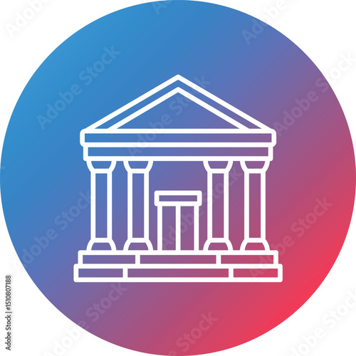 Museum Line Gradient Circle Background Icon