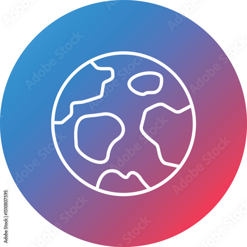 World Line Gradient Circle Background Icon
