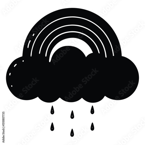 Vibrant rainbow cloud burst icon 404 error design