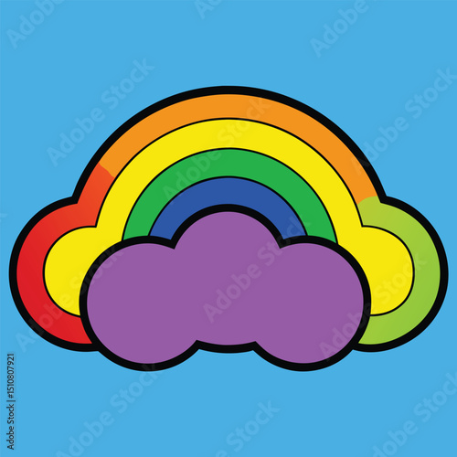 Vibrant rainbow cloud burst emoji icon
