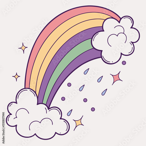 Vibrant rainbow emoji cloud burst icon