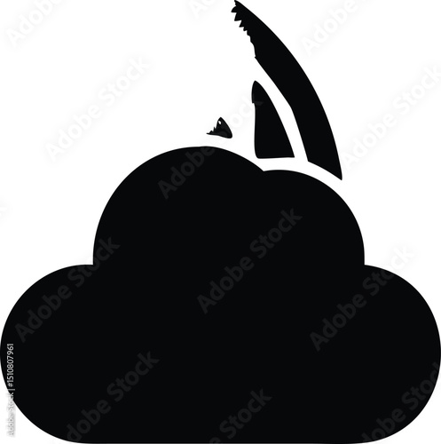 Vibrant rainbow emoji cloud burst icon
