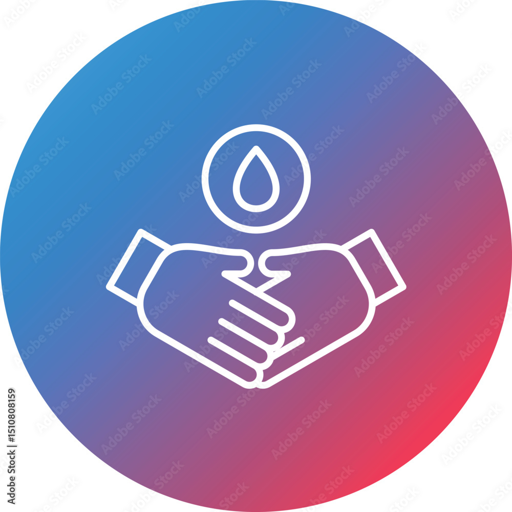 Deal Line Gradient Circle Background Icon Deal Line Gradient Circle Background Icon