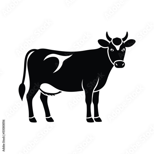 Cow Icon Vector Flat Clean Look Isolated