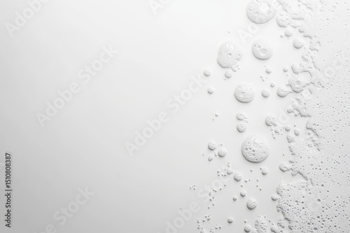 Realistic representations of water droplets are set against a transparent white background