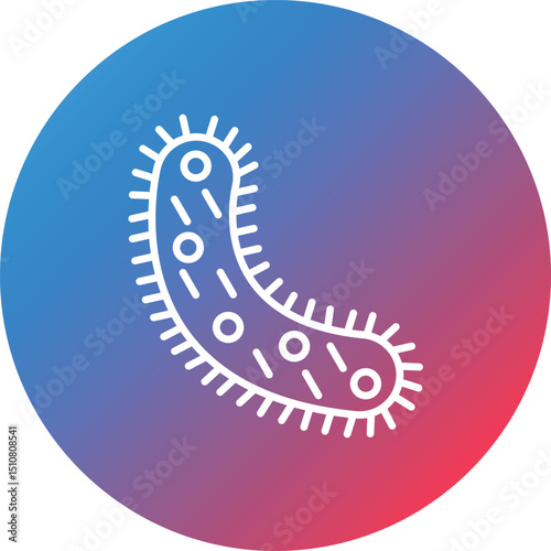 Bacteria Line Gradient Circle Background Icon