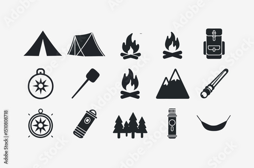 Essential Camping Icons for Outdoor Adventures