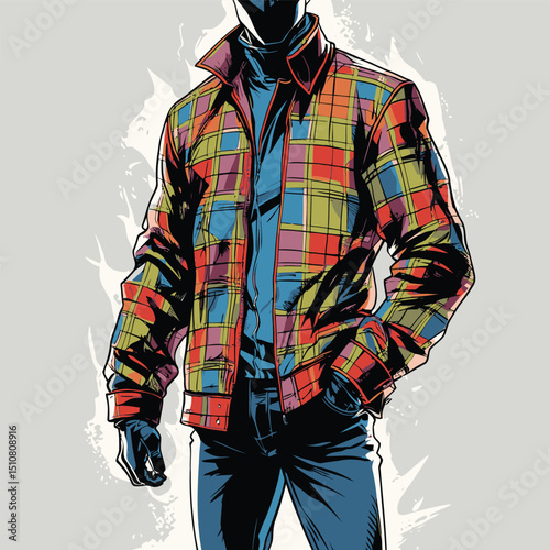 men's jacket vector art for graphic design needs