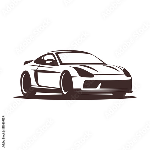 Minimalist Automotive Modern Sports Car Vector Logo.
