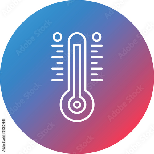 Thermometer Line Gradient Circle Background Icon