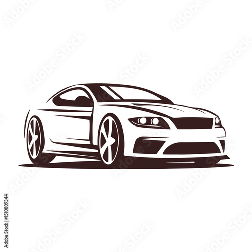 Minimalist Automotive Modern Sports Car Vector Logo.