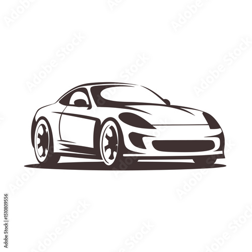 Minimalist Automotive Modern Sports Car Vector Logo.