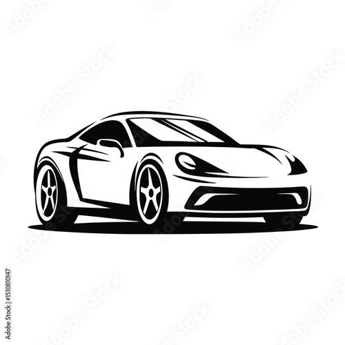 Minimalist Automotive Modern Sports Car Vector Logo.