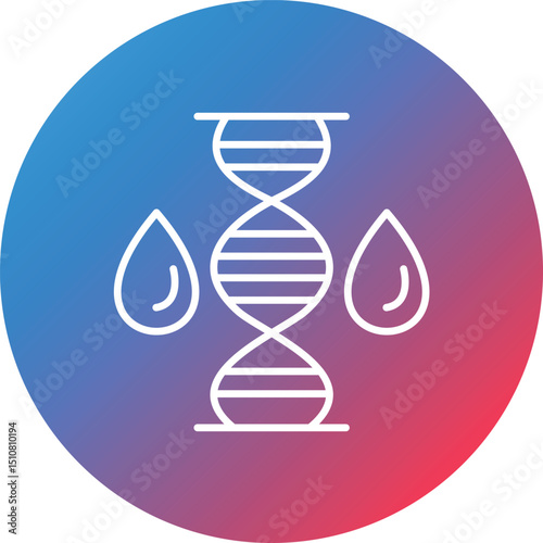 DNA Line Gradient Circle Background Icon