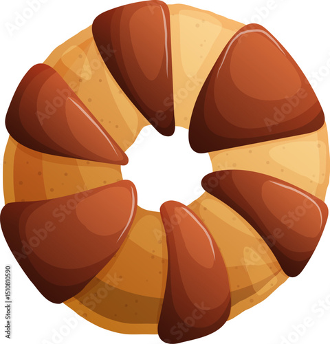Delicious Donut with Chocolate Glaze a Sweet Treat Illustration on White Background