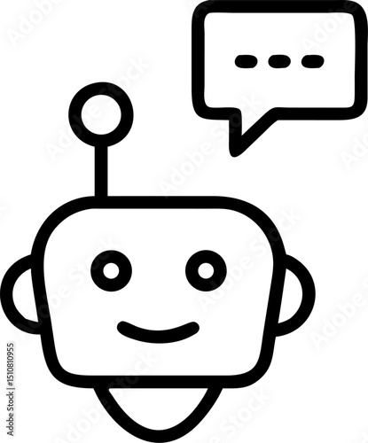 chatbot vector outline icon on white or transparent background	