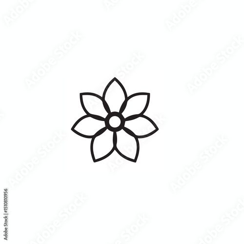 Minimalist Black and White Geometric Floral Abstract