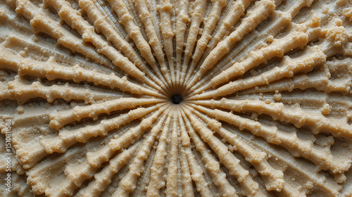 Natural fossil coral agatized in concentric radial patterns