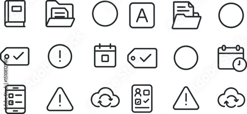 Minimalist icon set for business and office design projects
