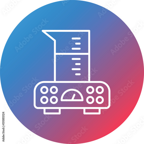 Scale Chemical Line Gradient Circle Background Icon