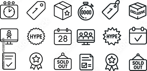Minimalist icon set for e-commerce and marketing designs