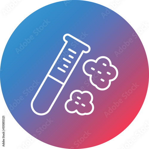 Chemical Reaction Line Gradient Circle Background Icon