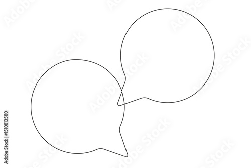 peech Bubble Line Art Icon. One Continuous Line Frame Graphic. Outline Text Border Element. Web Chat Blank Empty Text Box Silhouette. Editable Thin Curve Stroke Doodle Line Art. 