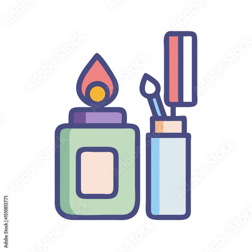 Camping, outdoor adventure Vector eco-tourism, tent, backpack, campfire, compass, kayak, hiking, travel, wilderness exploration silhouette illustration.