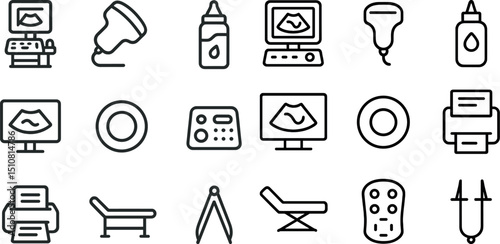 Tattoo equipment and icons for professional design and art projects