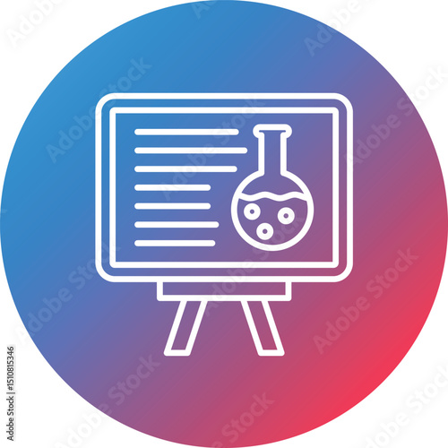 Chemistry Lecture Line Gradient Circle Background Icon