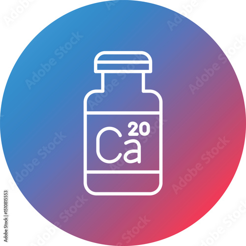 Calcium Line Gradient Circle Background Icon