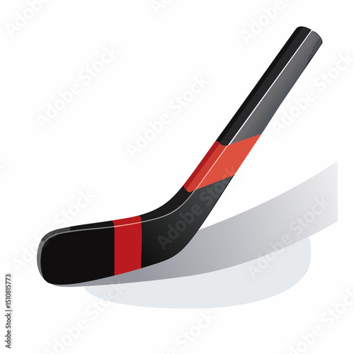 Black and Red Hockey Stick on White Background