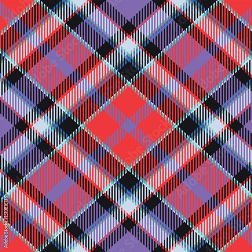 Scotland tartan seamless plaid texture with rhombuses and squares - Vector illustration
