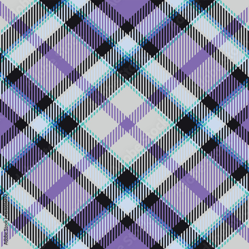 Scotland tartan seamless plaid texture with rhombuses and squares - Vector illustration